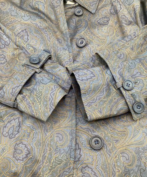 Aquascutum（アクアスキュータム）Aquascutum (アクアスキュータム) 総柄 シングルトレンチコート ネイビー サイズ:8REGの古着・服飾アイテム