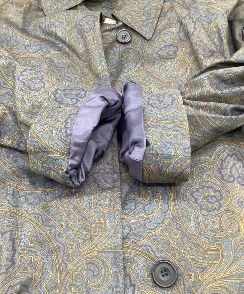 Aquascutum（アクアスキュータム）Aquascutum (アクアスキュータム) 総柄 シングルトレンチコート ネイビー サイズ:8REGの古着・服飾アイテム