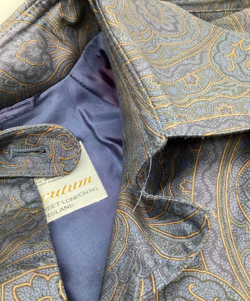 Aquascutum（アクアスキュータム）Aquascutum (アクアスキュータム) 総柄 シングルトレンチコート ネイビー サイズ:8REGの古着・服飾アイテム