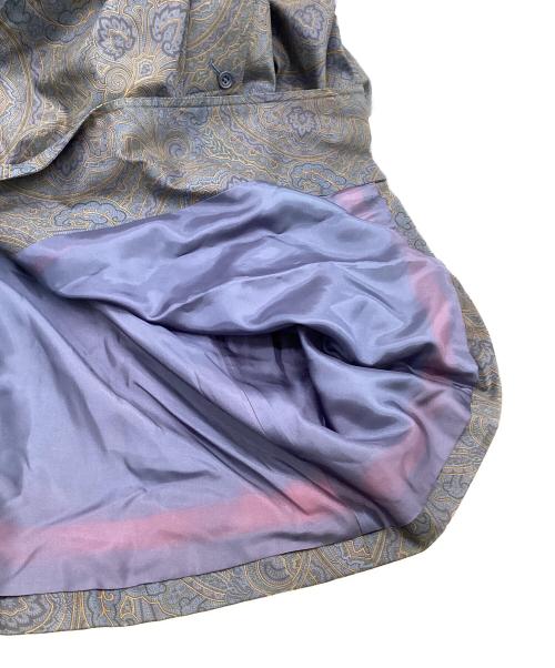 Aquascutum（アクアスキュータム）Aquascutum (アクアスキュータム) 総柄 シングルトレンチコート ネイビー サイズ:8REGの古着・服飾アイテム