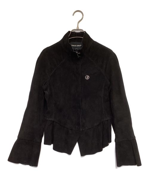 GIORGIO ARMANI（ジョルジョアルマーニ）GIORGIO ARMANI (ジョルジョアルマーニ) BORGO21 スウェードレザージャケット ブラック サイズ:40の古着・服飾アイテム