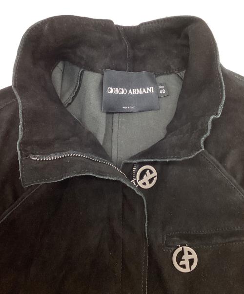 GIORGIO ARMANI（ジョルジョアルマーニ）GIORGIO ARMANI (ジョルジョアルマーニ) BORGO21 スウェードレザージャケット ブラック サイズ:40の古着・服飾アイテム