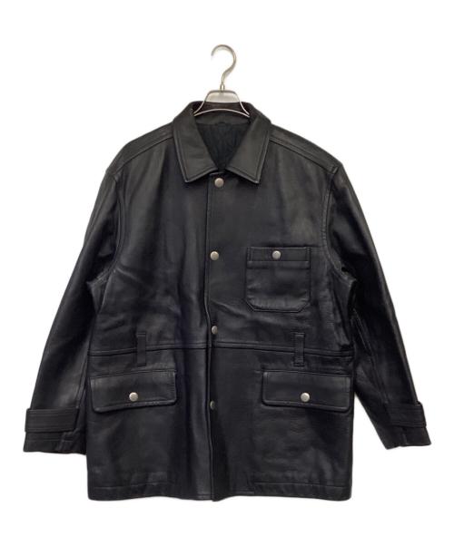 COMME des GARCONS（コムデギャルソン）COMME des GARCONS (コムデギャルソン) カウレザーコート ブラック サイズ:Mの古着・服飾アイテム