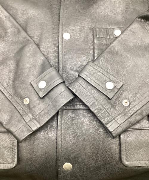 COMME des GARCONS（コムデギャルソン）COMME des GARCONS (コムデギャルソン) カウレザーコート ブラック サイズ:Mの古着・服飾アイテム