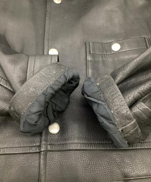 COMME des GARCONS（コムデギャルソン）COMME des GARCONS (コムデギャルソン) カウレザーコート ブラック サイズ:Mの古着・服飾アイテム