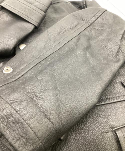 COMME des GARCONS（コムデギャルソン）COMME des GARCONS (コムデギャルソン) カウレザーコート ブラック サイズ:Mの古着・服飾アイテム