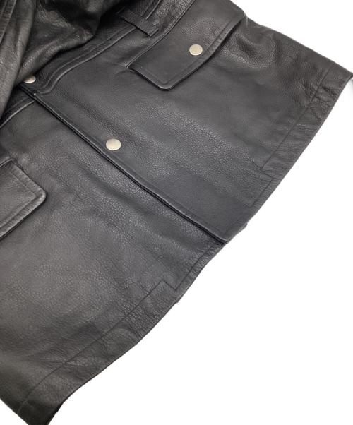 COMME des GARCONS（コムデギャルソン）COMME des GARCONS (コムデギャルソン) カウレザーコート ブラック サイズ:Mの古着・服飾アイテム