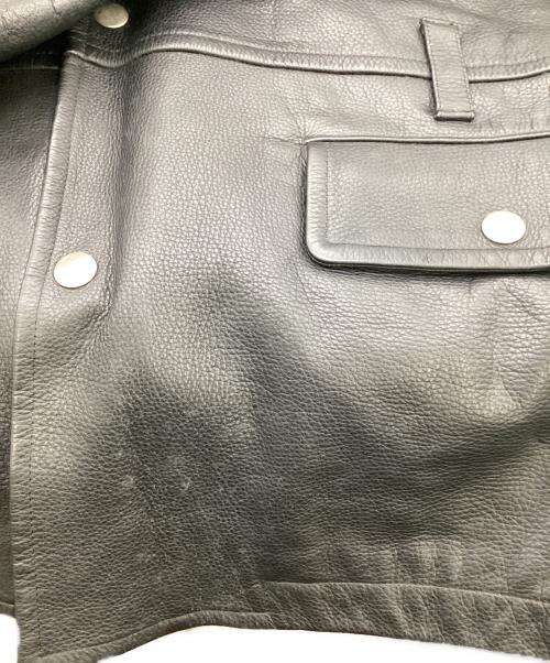 COMME des GARCONS（コムデギャルソン）COMME des GARCONS (コムデギャルソン) カウレザーコート ブラック サイズ:Mの古着・服飾アイテム