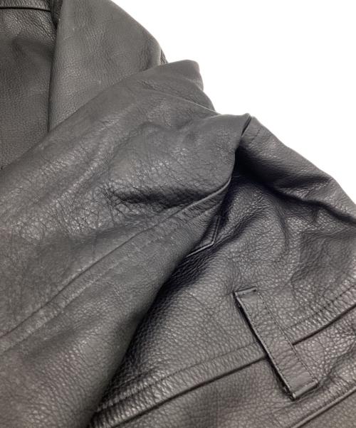 COMME des GARCONS（コムデギャルソン）COMME des GARCONS (コムデギャルソン) カウレザーコート ブラック サイズ:Mの古着・服飾アイテム