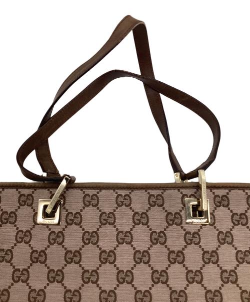 GUCCI（グッチ）GUCCI (グッチ) GGキャンバス トートバッグ ブラウンの古着・服飾アイテム