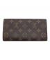 LOUIS VUITTON (ルイ ヴィトン) モノグラム ポシェット・ポルトモネ クレディ長財布 ブラウン：12000円
