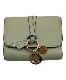 Chloe（クロエ）の古着「アルファベットスモールトリフォールドウォレット」｜ライトグリーン