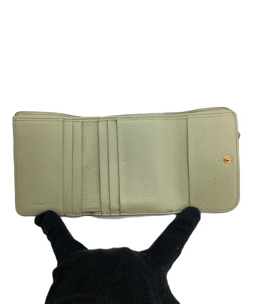 Chloe（クロエ）Chloe (クロエ) アルファベットスモールトリフォールドウォレット ライトグリーンの古着・服飾アイテム