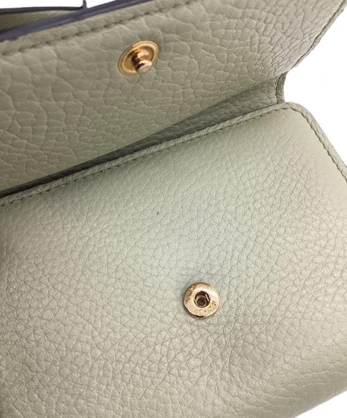 Chloe（クロエ）Chloe (クロエ) アルファベットスモールトリフォールドウォレット ライトグリーンの古着・服飾アイテム