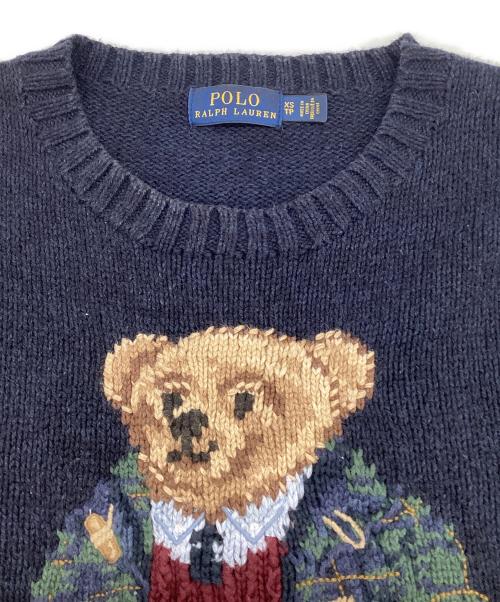 POLO RALPH LAUREN（ポロ・ラルフローレン）POLO RALPH LAUREN (ポロ・ラルフローレン) ポロベア クルーネックニット ネイビー サイズ:XSの古着・服飾アイテム