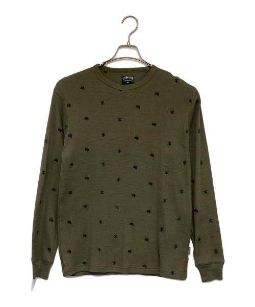 stussy（ステューシー）stussy (ステューシー) サーマル カットソー カーキ サイズ:Mの古着・服飾アイテム