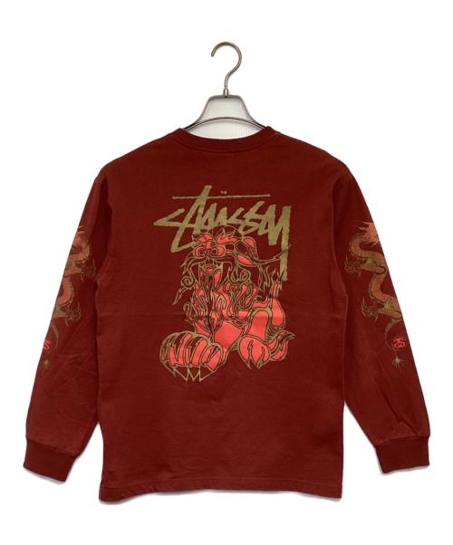 stussy（ステューシー）stussy (ステューシー) 長袖カットソー オレンジ サイズ:Mの古着・服飾アイテム