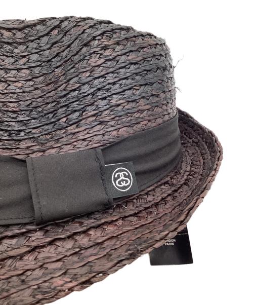 stussy（ステューシー）stussy (ステューシー) ラフィア ハット ダークブラウンの古着・服飾アイテム
