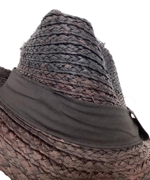 stussy（ステューシー）stussy (ステューシー) ラフィア ハット ダークブラウンの古着・服飾アイテム