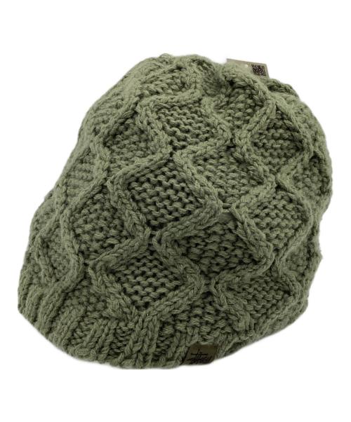 stussy（ステューシー）stussy (ステューシー) ケーブルニットキャップ カーキの古着・服飾アイテム