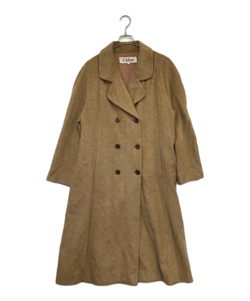Chloe（クロエ）Chloe (クロエ) ダブルブレスト ウールコート ベージュ サイズ:40の古着・服飾アイテム