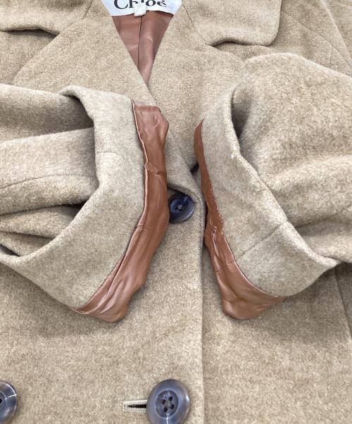 Chloe（クロエ）Chloe (クロエ) ダブルブレスト ウールコート ベージュ サイズ:40の古着・服飾アイテム