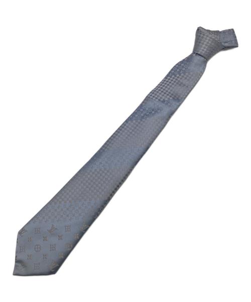 LOUIS VUITTON（ルイ ヴィトン）LOUIS VUITTON (ルイ ヴィトン) クラヴァット・ミックスモノグラム シルクネクタイ ライトブルー サイズ:-の古着・服飾アイテム