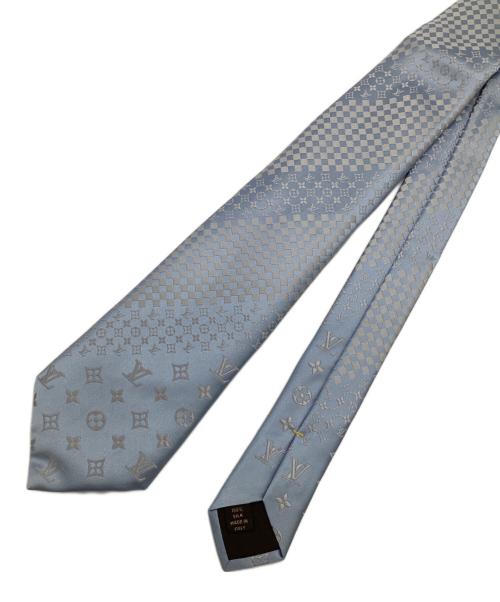 LOUIS VUITTON（ルイ ヴィトン）LOUIS VUITTON (ルイ ヴィトン) クラヴァット・ミックスモノグラム シルクネクタイ ライトブルー サイズ:-の古着・服飾アイテム