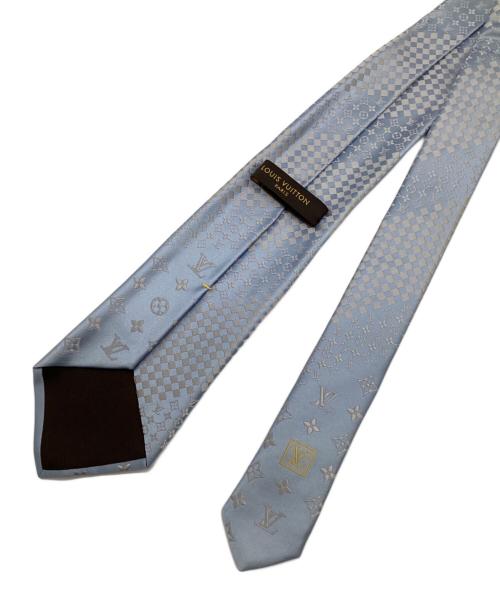 LOUIS VUITTON（ルイ ヴィトン）LOUIS VUITTON (ルイ ヴィトン) クラヴァット・ミックスモノグラム シルクネクタイ ライトブルー サイズ:-の古着・服飾アイテム