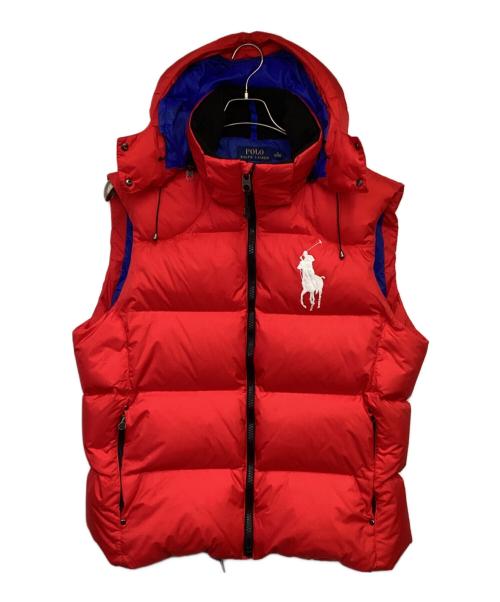 POLO RALPH LAUREN（ポロ・ラルフローレン）POLO RALPH LAUREN (ポロ・ラルフローレン) ダウンベスト レッド×ブルー サイズ:XLの古着・服飾アイテム