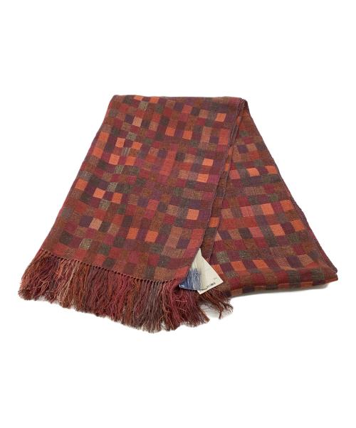 MAKI TEXTILE STUDIO（マキテキスタイルスタジオ）MAKI TEXTILE STUDIO (マキテキスタイルスタジオ) 二重織り 小格子 レッドの古着・服飾アイテム