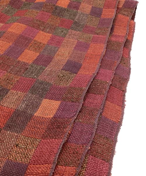 MAKI TEXTILE STUDIO（マキテキスタイルスタジオ）MAKI TEXTILE STUDIO (マキテキスタイルスタジオ) 二重織り 小格子 レッドの古着・服飾アイテム