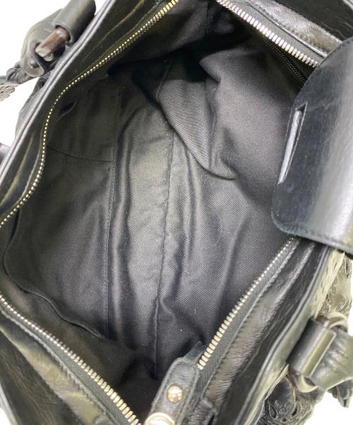 Salvatore Ferragamo（サルヴァトーレ フェラガモ）Salvatore Ferragamo (サルヴァトーレ フェラガモ) フラワーカットデザインハンドバッグ ブラックの古着・服飾アイテム