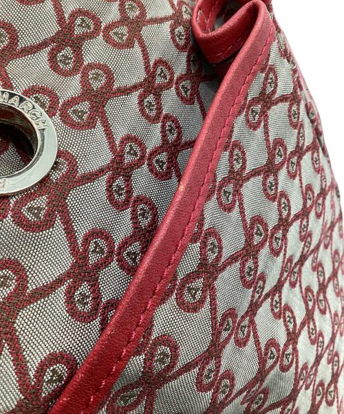 ANYA HINDMARCH（アニヤ・ハインドマーチ）ANYA HINDMARCH (アニヤ・ハインドマーチ) ハンドバッグ ベージュ×レッドの古着・服飾アイテム