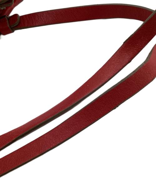 ANYA HINDMARCH（アニヤ・ハインドマーチ）ANYA HINDMARCH (アニヤ・ハインドマーチ) ハンドバッグ ベージュ×レッドの古着・服飾アイテム