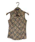 BURBERRY LONDON BLUE LABELバーバリーロンドンブルーレーベル）の古着「ノースリーブシャツ」｜ベージュ