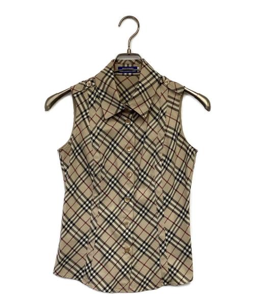 BURBERRY LONDON BLUE LABEL（バーバリーロンドンブルーレーベル）BURBERRY LONDON BLUE LABEL (バーバリーロンドンブルーレーベル) ノースリーブシャツ ベージュ サイズ:38の古着・服飾アイテム