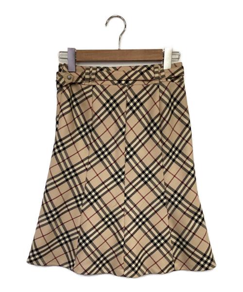 BURBERRY LONDON BLUE LABEL（バーバリーロンドンブルーレーベル）BURBERRY LONDON BLUE LABEL (バーバリーロンドンブルーレーベル) フレアスカート ベージュ サイズ:36の古着・服飾アイテム