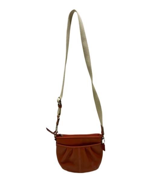 COACH（コーチ）COACH (コーチ) レザープリテッドスウィングバッグ オレンジの古着・服飾アイテム