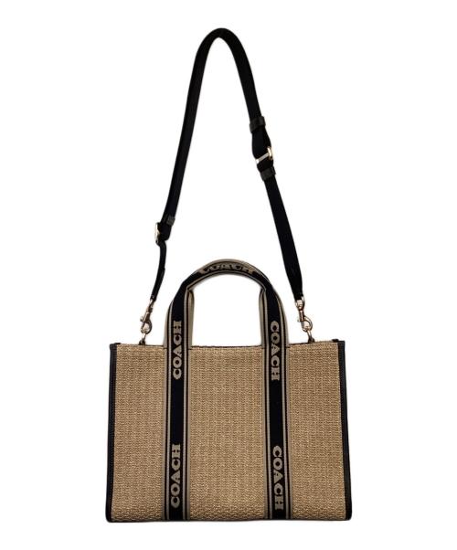 COACH（コーチ）COACH (コーチ) スミス トート バッグ ベージュ×ブラックの古着・服飾アイテム