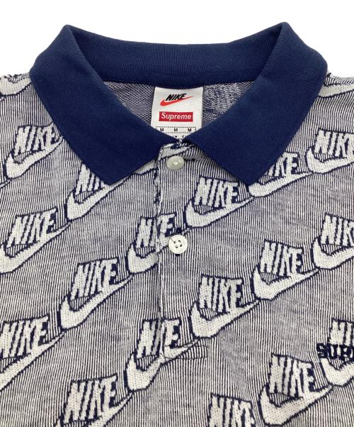 NIKE（ナイキ）NIKE (ナイキ) SUPREME (シュプリーム) ジャガード ポロシャツ ネイビー サイズ:Mの古着・服飾アイテム