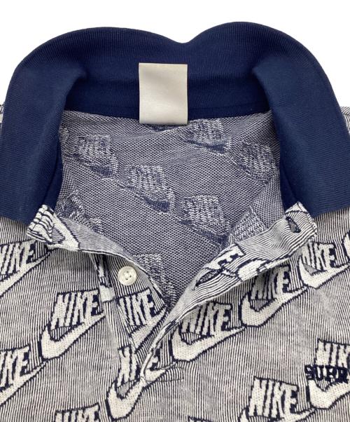 NIKE（ナイキ）NIKE (ナイキ) SUPREME (シュプリーム) ジャガード ポロシャツ ネイビー サイズ:Mの古着・服飾アイテム