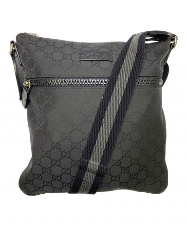 中古・古着通販】GUCCI (グッチ) ナイロンショルダーバッグ ブラック 
