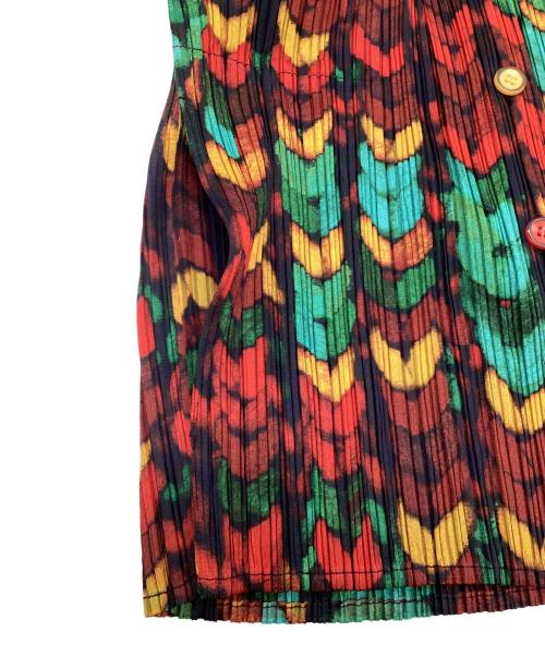 PLEATS PLEASE（プリーツプリーズ）PLEATS PLEASE (プリーツプリーズ) シャツジャケット レッド サイズ:4の古着・服飾アイテム