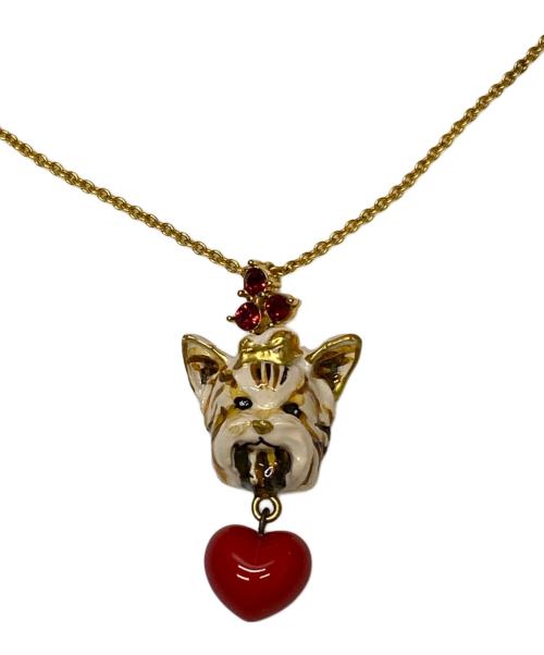 DOLCE & GABBANA（ドルチェ＆ガッバーナ）DOLCE & GABBANA (ドルチェ＆ガッバーナ) ドッグモチーフネックレス ゴールドの古着・服飾アイテム