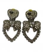 DOLCE & GABBANAドルチェ＆ガッバーナ）の古着「クリスタルハートイヤリング」｜シルバー