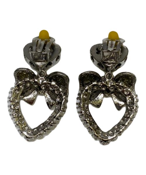 DOLCE & GABBANA（ドルチェ＆ガッバーナ）DOLCE & GABBANA (ドルチェ＆ガッバーナ) クリスタルハートイヤリング シルバーの古着・服飾アイテム