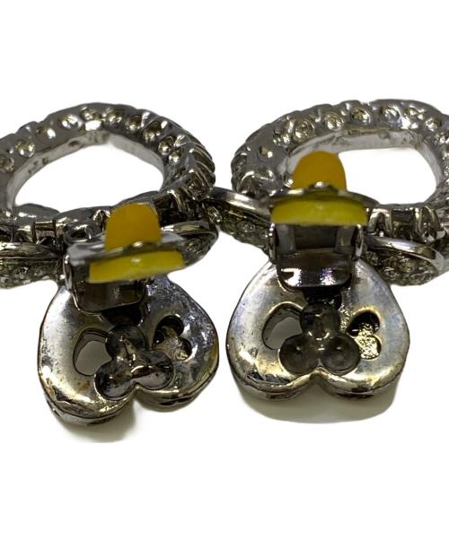 DOLCE & GABBANA（ドルチェ＆ガッバーナ）DOLCE & GABBANA (ドルチェ＆ガッバーナ) クリスタルハートイヤリング シルバーの古着・服飾アイテム