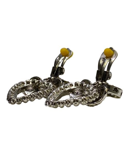 DOLCE & GABBANA（ドルチェ＆ガッバーナ）DOLCE & GABBANA (ドルチェ＆ガッバーナ) クリスタルハートイヤリング シルバーの古着・服飾アイテム