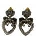 DOLCE & GABBANA (ドルチェ＆ガッバーナ) クリスタルハートイヤリング シルバー：15000円